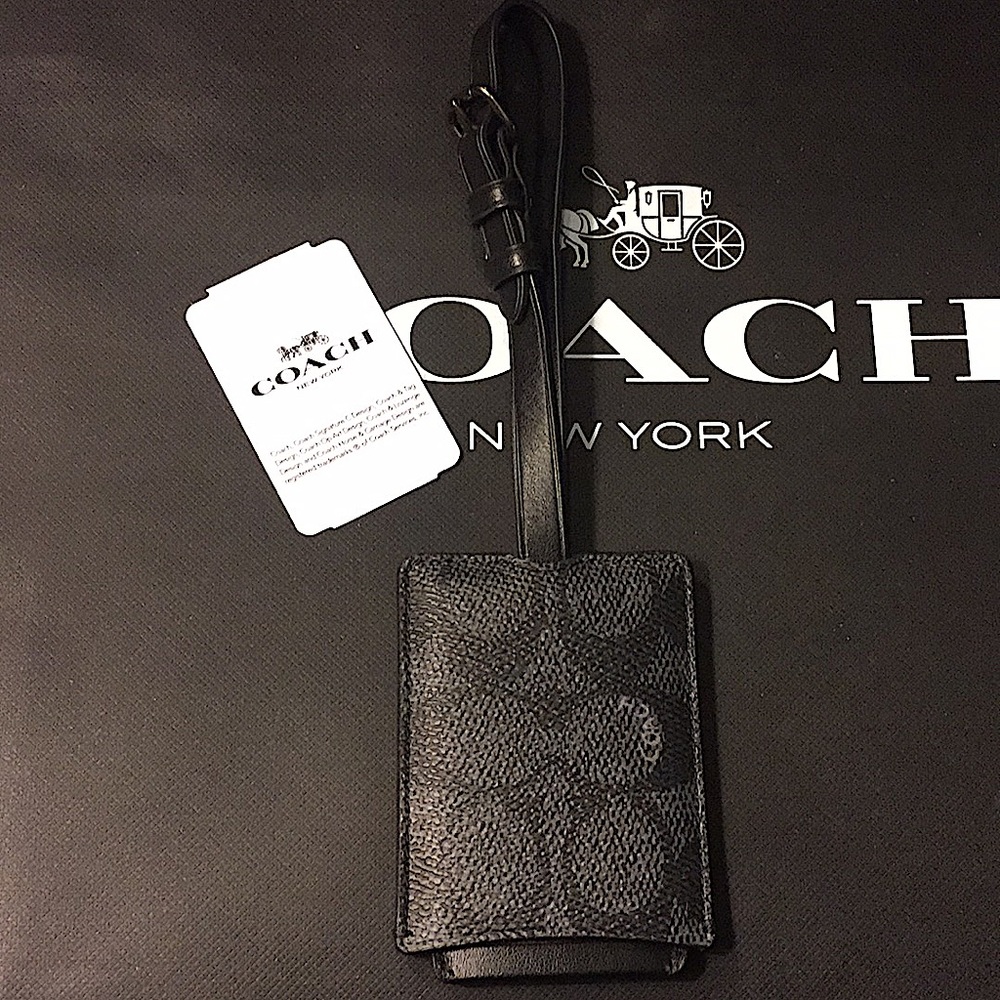 (UNISEX) COACH - LUGGAGE TAG IN SIGNATURE CANVAS